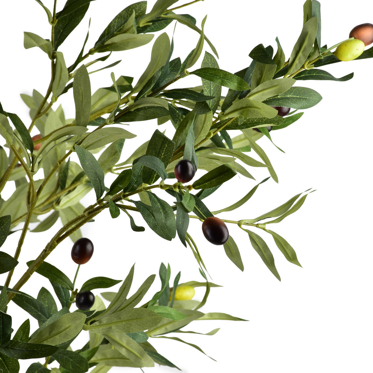 KUNSTBLUME Olives Grün Braun 180/180/180 cm Kunstoff - Braun/Grün, Kunststoff (180cm) - Mondex