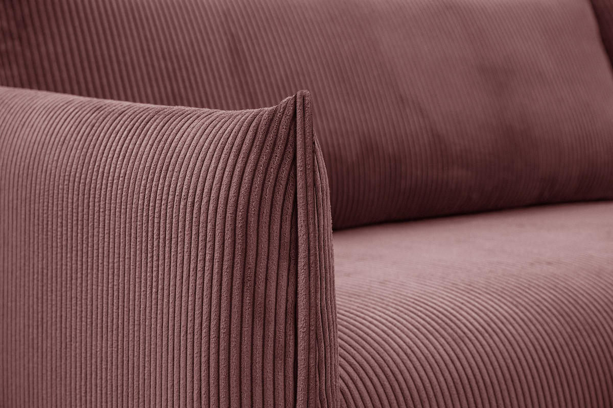 ECKSOFA TAUER 5-Sitzer, altrosa - Schwarz/Altrosa, Holzwerkstoff/Kunststoff (292/174cm) - Courtois Laville