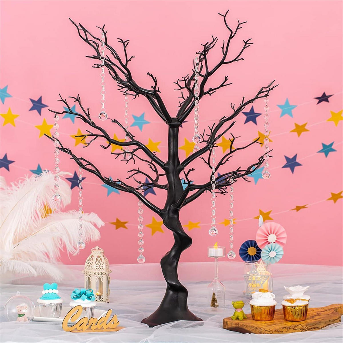 DEKO Baum Wunschbaum Schwarz 75 cm - Schwarz, Kunststoff (75cm)