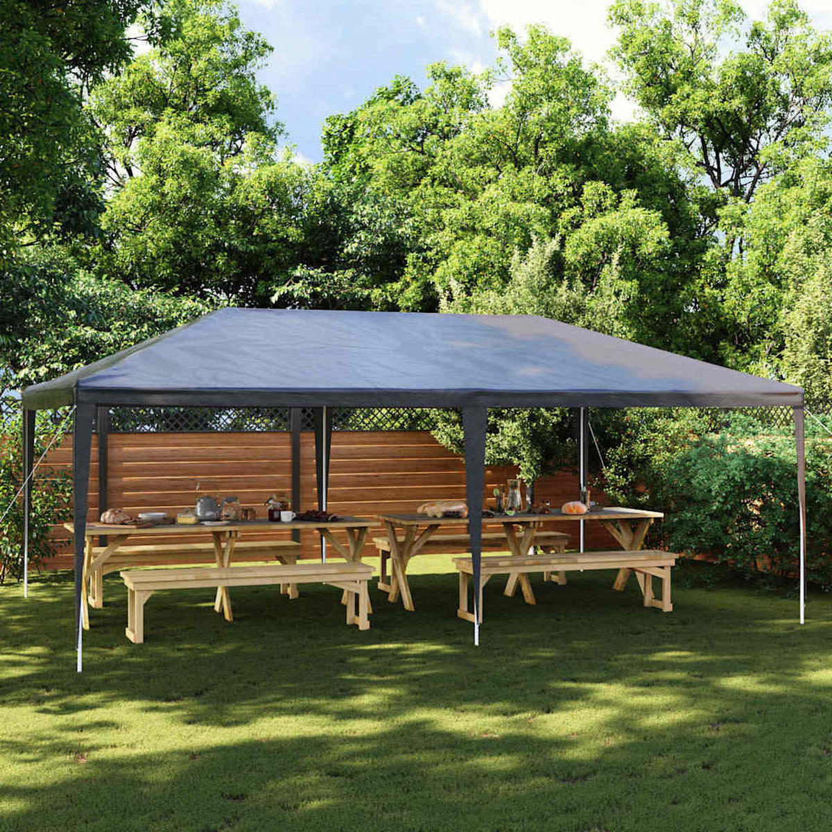 PROFI-PARTYZELT 4/6 M Anthrazit 90 G/M² - Anthrazit, Kunststoff (400/275/600cm) - vidaXL