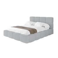 POLSTERBETT mit Bettkasten und Lattenrost, Bett mit Kopfteil, Boxbett ohne Matratze, Doppelbett mit Stauraum - NATA 120x200 Grau - Graphitfarben, Holzwerkstoff/Textil (120/200cm) - ALTDECOR