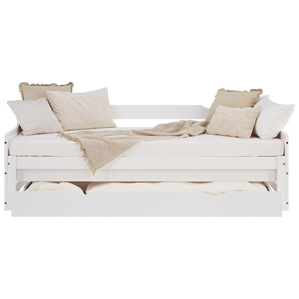 AUSZIEHBETT 90/200 cm Weiß - Weiß, Holz (90/200cm) - Homestyle4u