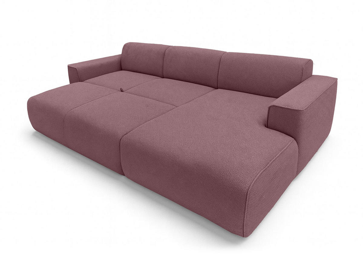 ECKSOFA L Form Ruyam Altrosa 310/165/78 cm – Schlaffunktion Rechts - Dunkelgrau/Schwarz, Kunststoff/Textil (310/170cm) - AX Living