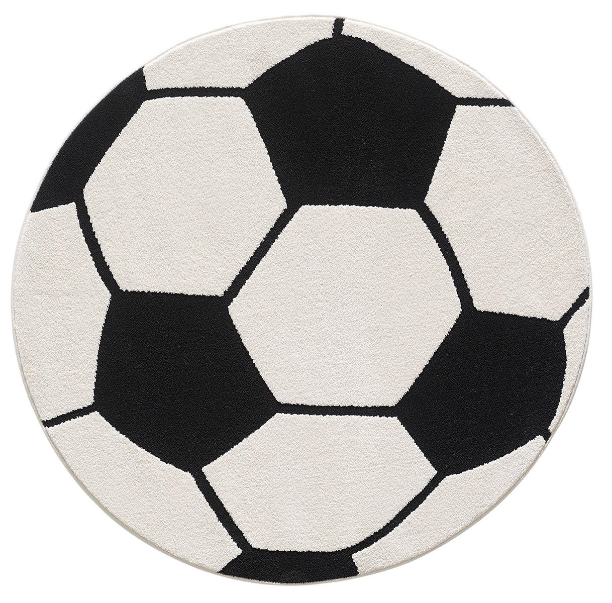 KINDERTEPPICH Kurzflor Fußball CANAZEI Polypropylen Schwarz-Weiß 200 x 200 cm - Multicolor, Textil (200/200cm) - KADIMA DESIGN