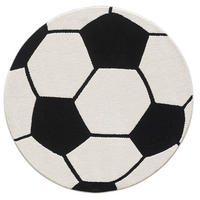 KINDERTEPPICH Kurzflor Fußball CANAZEI Polypropylen Schwarz-Weiß 200 x 200 cm - Multicolor, Textil (200/200cm) - KADIMA DESIGN