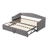 SCHLAFSOFA ausziehbar 90/180x200 cm gepolstert Grau - Grau, Metall (90/200cm) - Meubliv