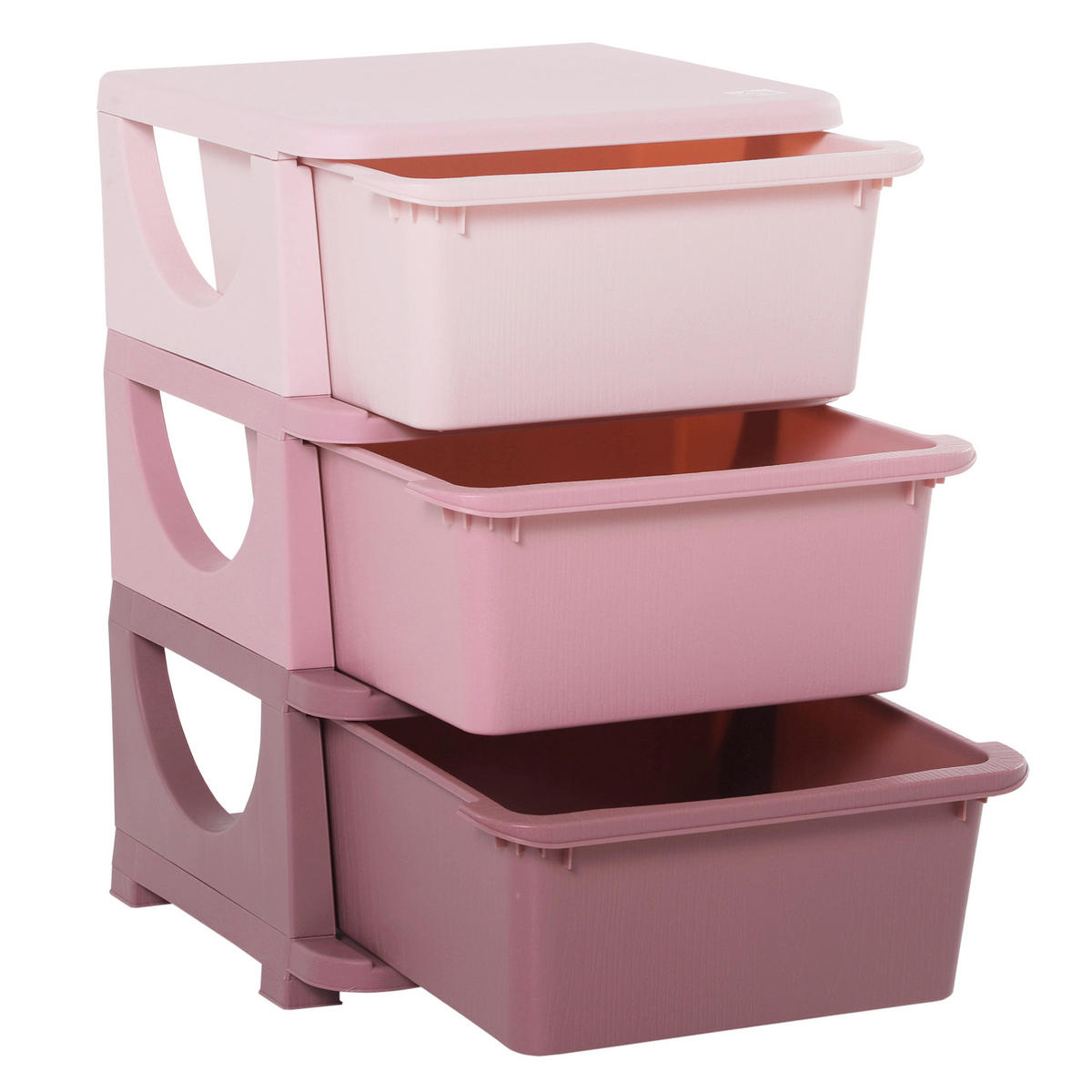 AUFBEWAHRUNGSBOX DE-09574 3 Schubladen, erhöht Rosa - Pink, Kunststoff (37/37cm) - ComfortXL