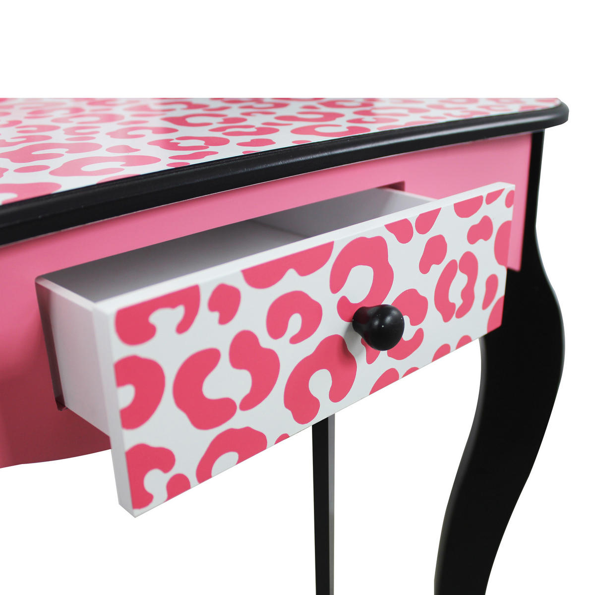 KINDER-SCHMINKTISCH mit Spiegel und Hocker, Rosa, 100cm - Pink, Holzwerkstoff (30/100/60cm) - Teamson Kids