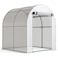 GEWÄCHSHAUS aus Stahl 180x180x200 cm in Weiß mit Rolltür & Fenstern - Weiß, Metall (180/200/180cm) - Modfu