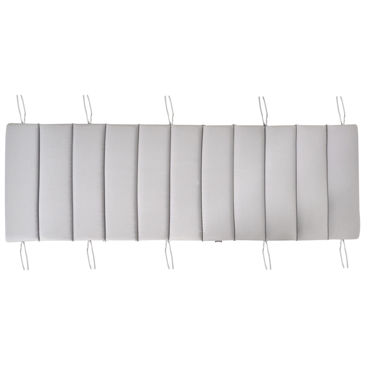 LIEGENAUFLAGE Hellgrau 60/180 cm Brescia Premium - Hellgrau, Textil (180/5/60cm) - Beliani