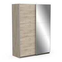 SCHRANK, 2 Schiebetüren mit Spiegel - GHOST - Eiche - 148 x 59,8 x 203 cm - Beige, Holz (59.9/203/148cm) - Demeyere