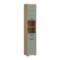 HOCHSCHRANK Scout Bad in Artisan Eiche Nachbildung und Salbei Nachbildung B/H/T: 37x191x31 cm - Eiche Artisan, Holz (37/191/31cm)