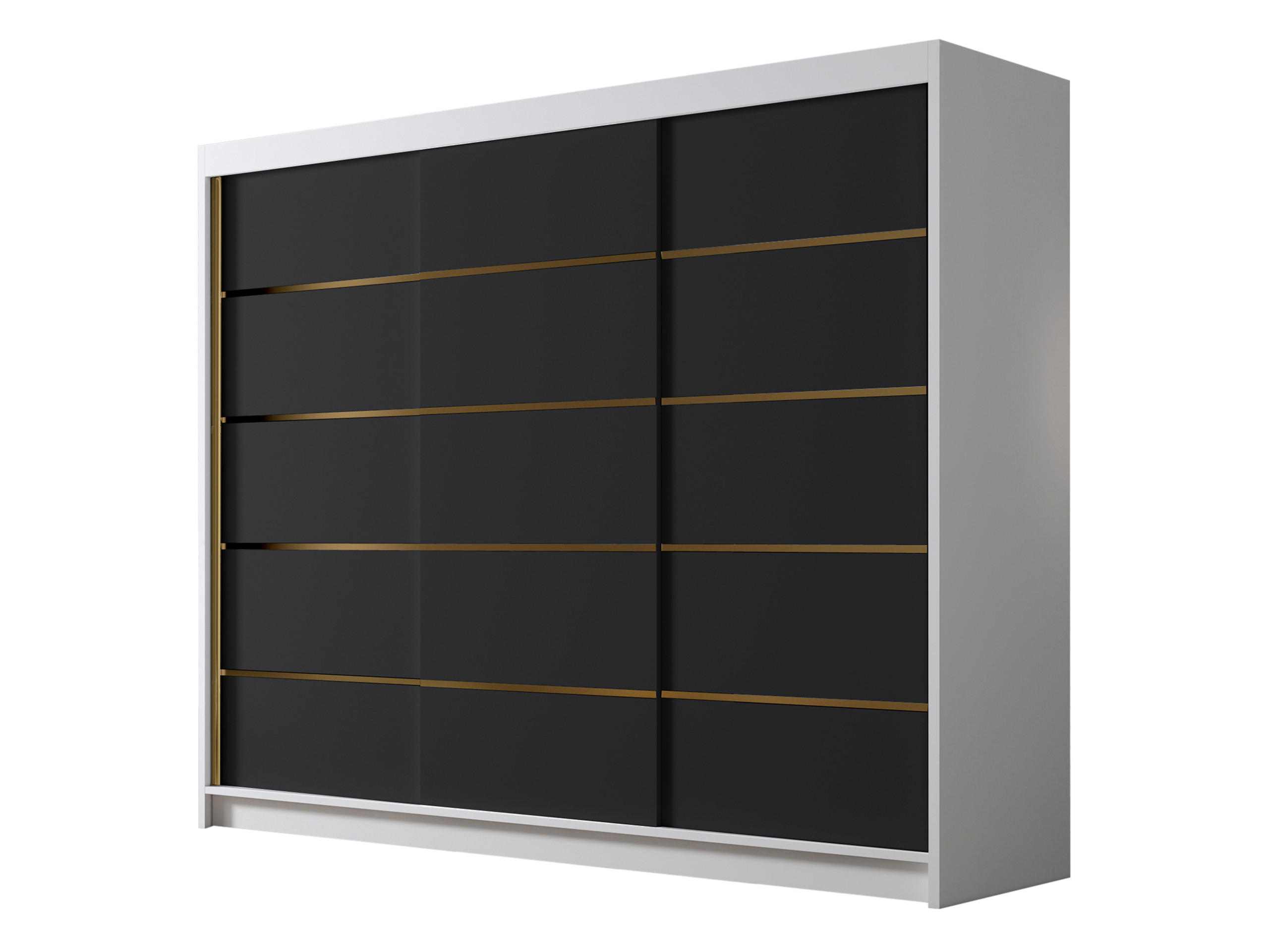 SCHIEBETÜRENSCHRANK Amber VII - Goldfarben/Multicolor, Holzwerkstoff/Metall (250/215/58cm) - MIRJAN24