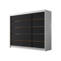 SCHIEBETÜRENSCHRANK Amber VII - Goldfarben/Multicolor, Holzwerkstoff/Metall (250/215/58cm) - MIRJAN24
