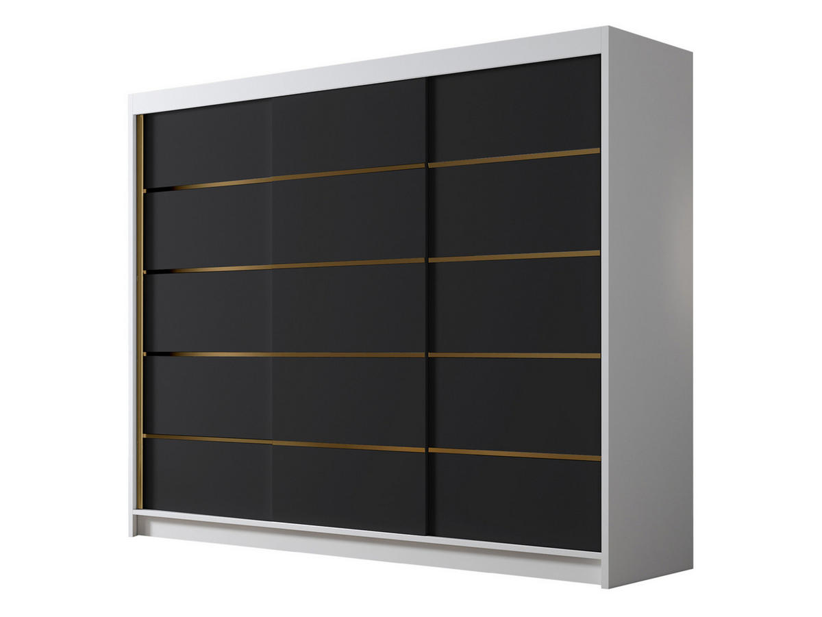 SCHIEBETÜRENSCHRANK Amber VII - Goldfarben/Multicolor, Holzwerkstoff/Metall (250/215/58cm) - MIRJAN24