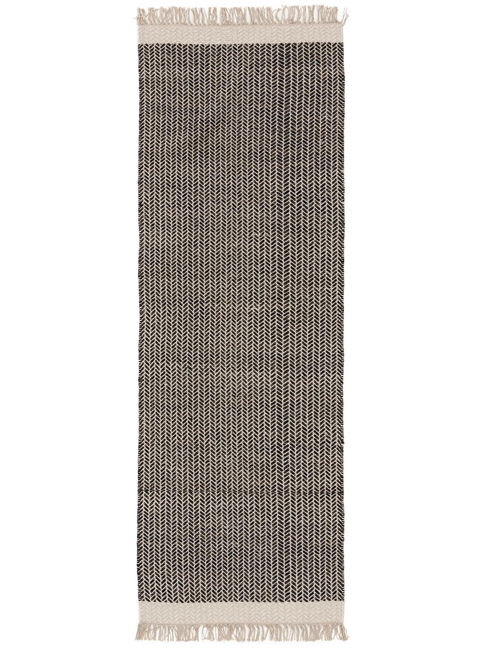 VOLNENA tekaška prevleka Kim črna/bela 70x200 cm - črna, tekstil/naravni materiali (70/200cm) - benuta Pure