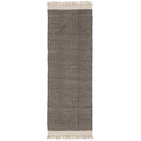 WOLLTEPPICH-LÄUFER Kim Schwarz/Weiß 70x200 cm - Schwarz, Naturmaterialien/Textil (70/200cm) - benuta Pure