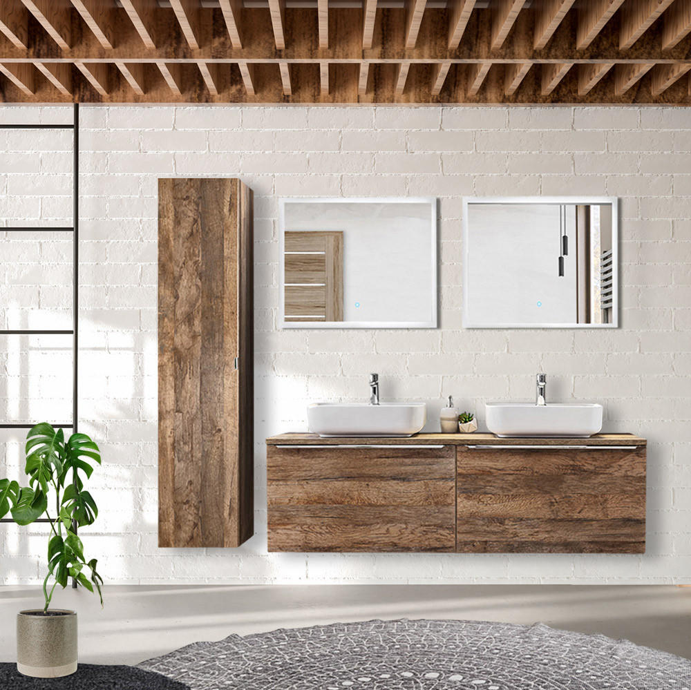 Lomado Badmöbel-Set Braun 210x200x46 cm