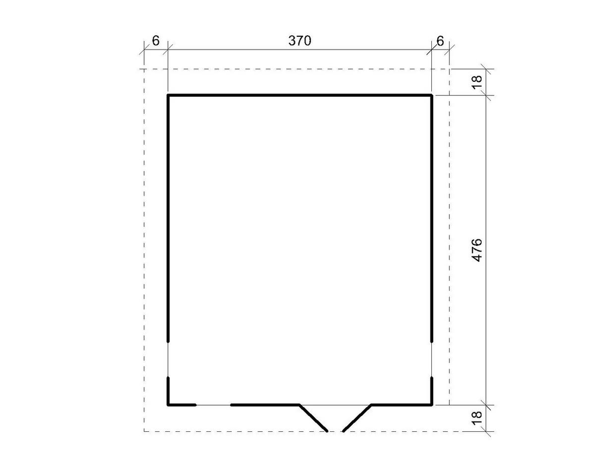 GARTENHAUS HOLZ M736A 370 x 480 cm - Naturfarben, Holz (382/267/512cm) - Timbela