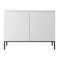 SIDEBOARD Bemmi Weiß mit schwarzen Beinen 2-türig 100 cm - Schwarz/Weiß, Holzwerkstoff/Metall (100/77/35cm) - Selsey