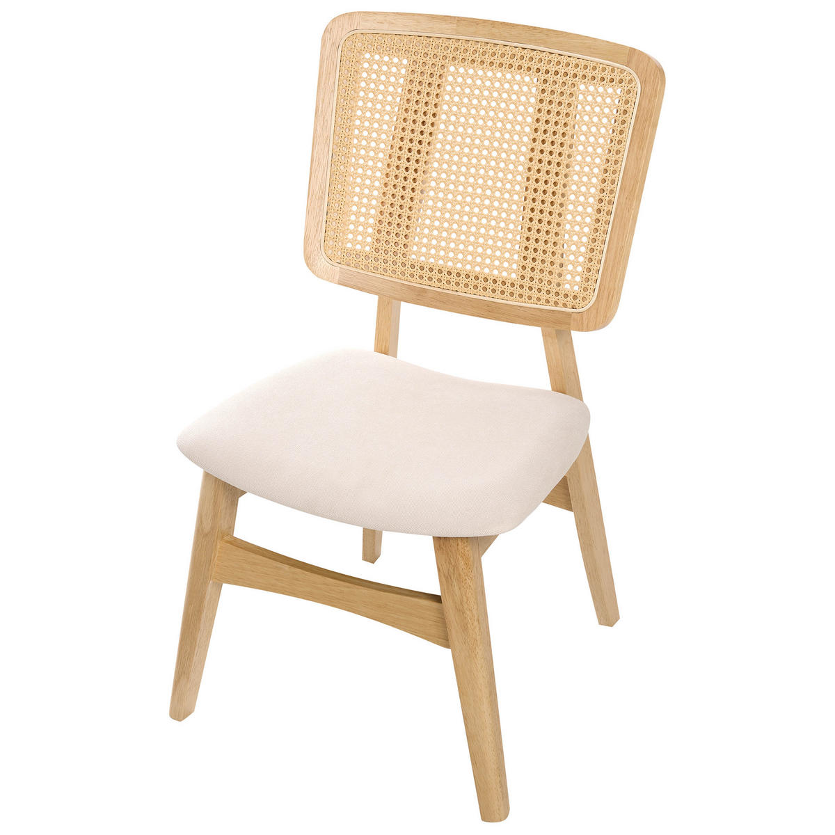 ESSZIMMERSTUHL 2er-Set Hellbeige/Hellbraun Alcova - Hellbraun/Beige, Holz (51/93/54cm) - Beliani