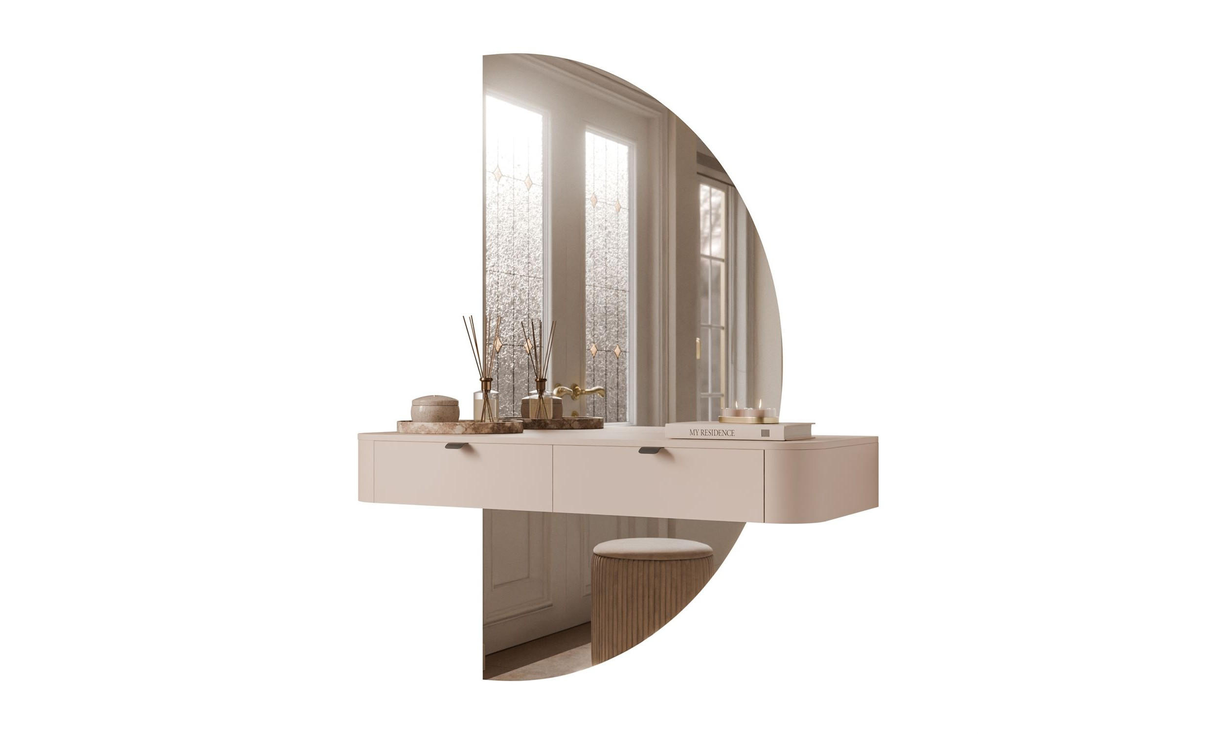 Lookway Schminktisch Kaschmir, Schwarz 110x159x40 cm