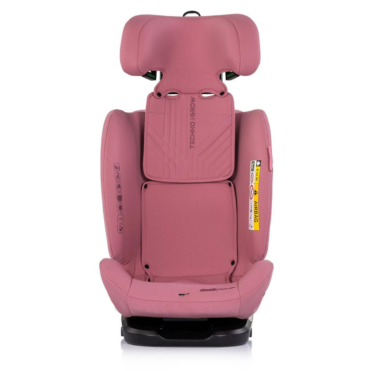 KINDERSITZ Techno iGROW i-Size rosa (40-150cm) Isofix Top Tether Kopfstütze - Rosa, Kunststoff (48/85/43cm) - Chipolino