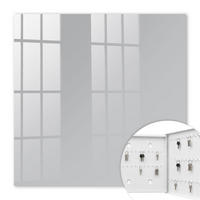 SCHLÜSSELBOX Weiß 30x30 cm – Türöffnung nach rechts - Glattes Grau - Grau, Metall (30/30/5cm) - TULUP