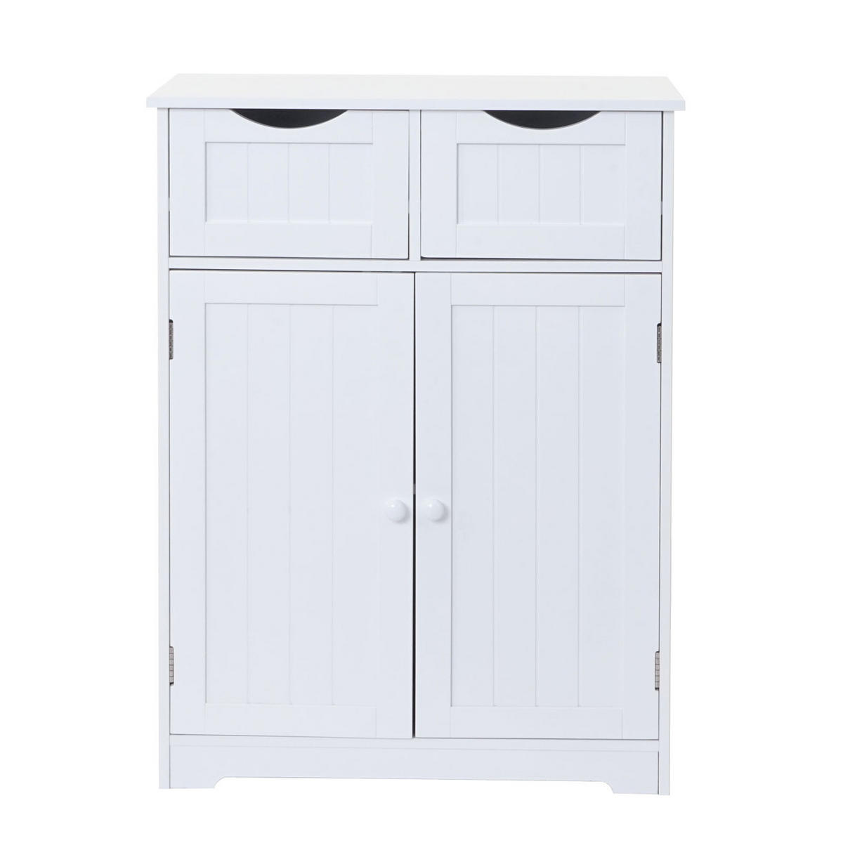 KOMMODE 2 SCHUBLADEN 2 TÜREN Reinweiß - Weiß, Holzwerkstoff (70/80/35cm) - MCW