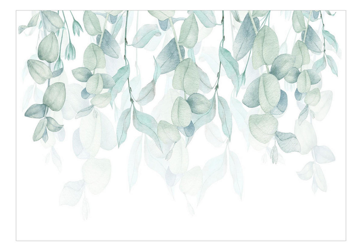 SELBSTKLEBENDE FOTOTAPETE 392/280 cm - Weiß/Grün, Kunststoff/Textil (392/1cm) - KUNSTLOFT