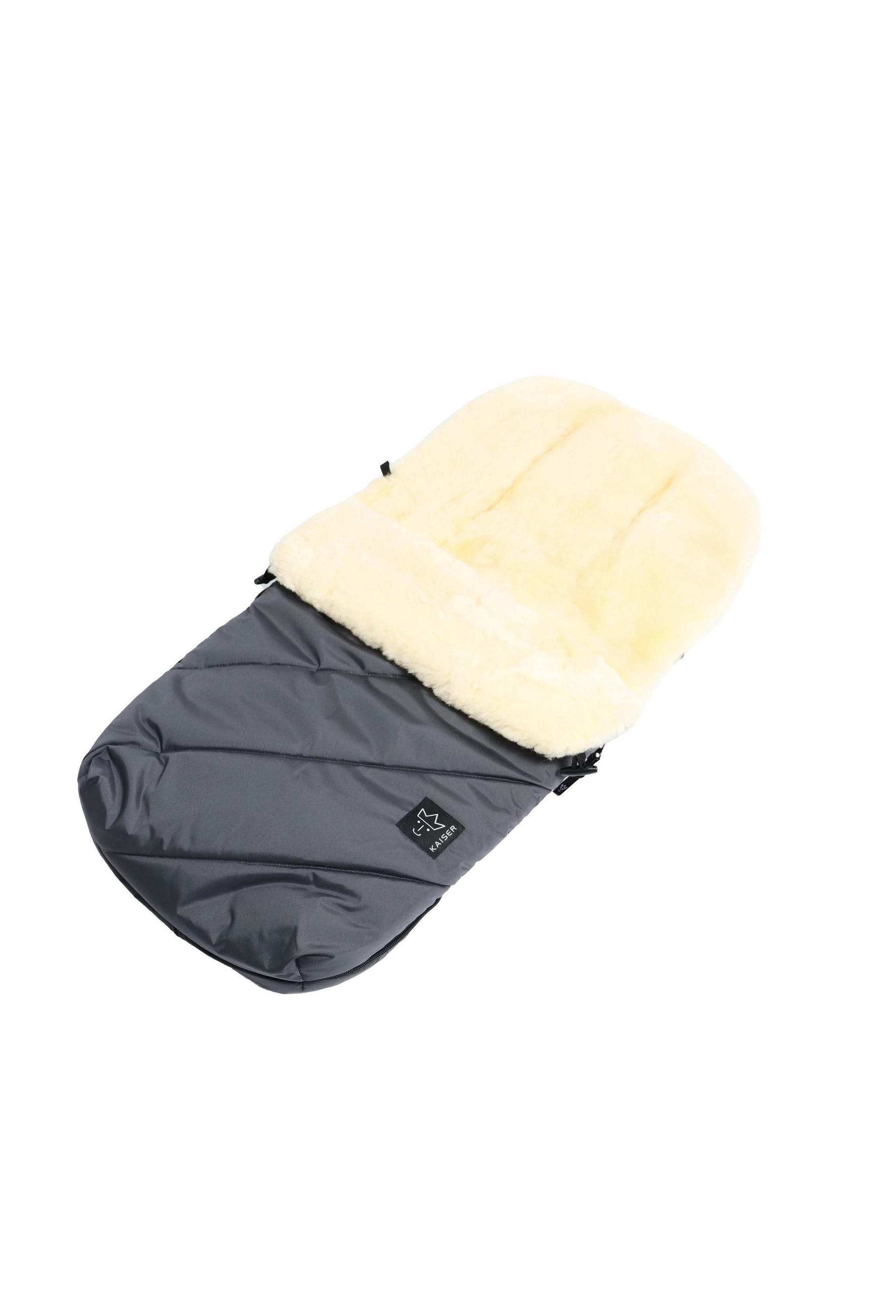 LAMMFELL-FUSSSACK Paat 2.0, anthracite - Dunkelgrau, Fell (45/85cm) - Kaiserbaby