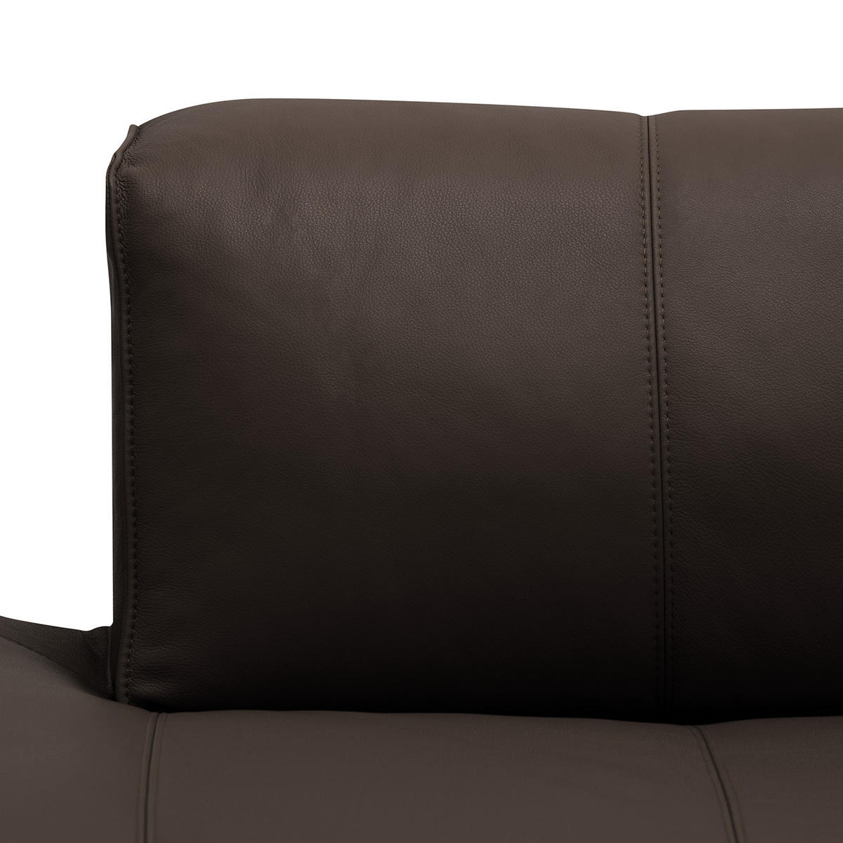 3-SITZER ECKSOFA mit Recamiere - Dunkelbraun/Schwarz, Leder/Kunststoff (295/231cm) - home24