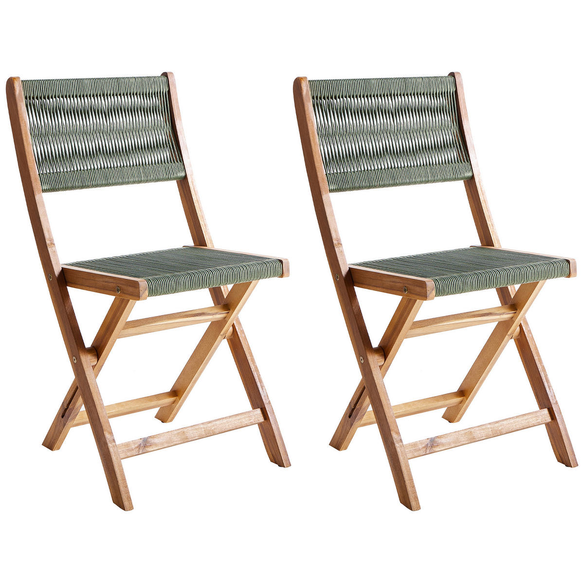 BISTRO-SET 2-Sitzer Grün Prossedi - Hellbraun/Grün, Holz - Beliani