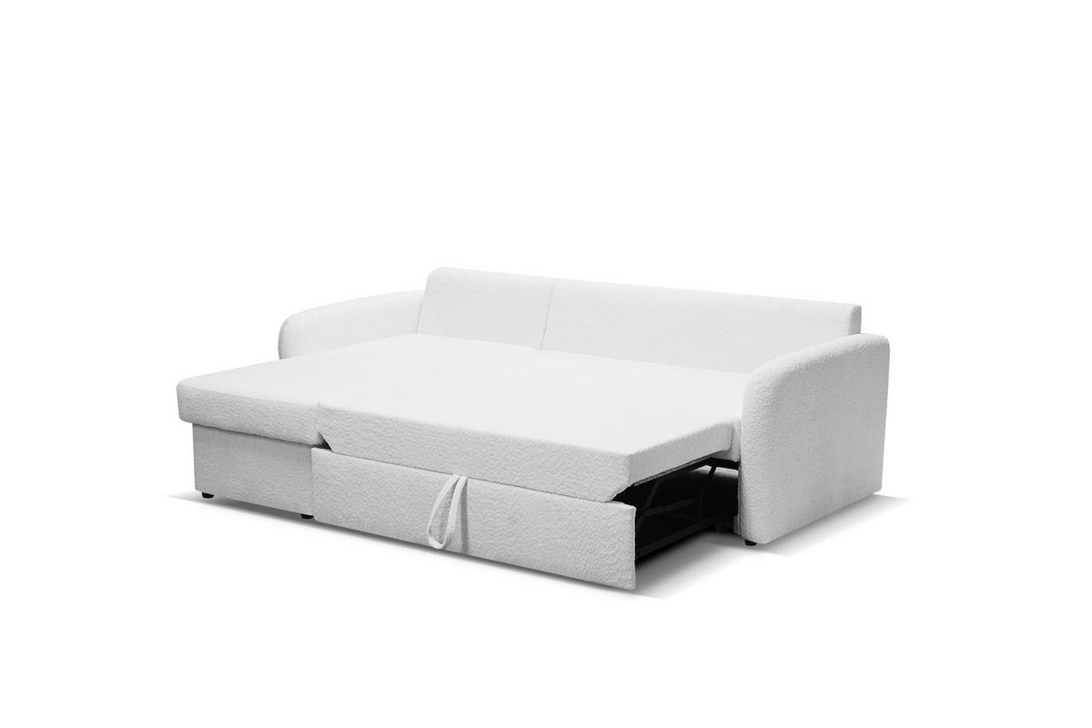 ECKSOFA BOSTON ecru mit Schlaffunktion und Bettkasten - Ecru/Schwarz, Kunststoff/Textil (227/145cm) - KS Home Concept