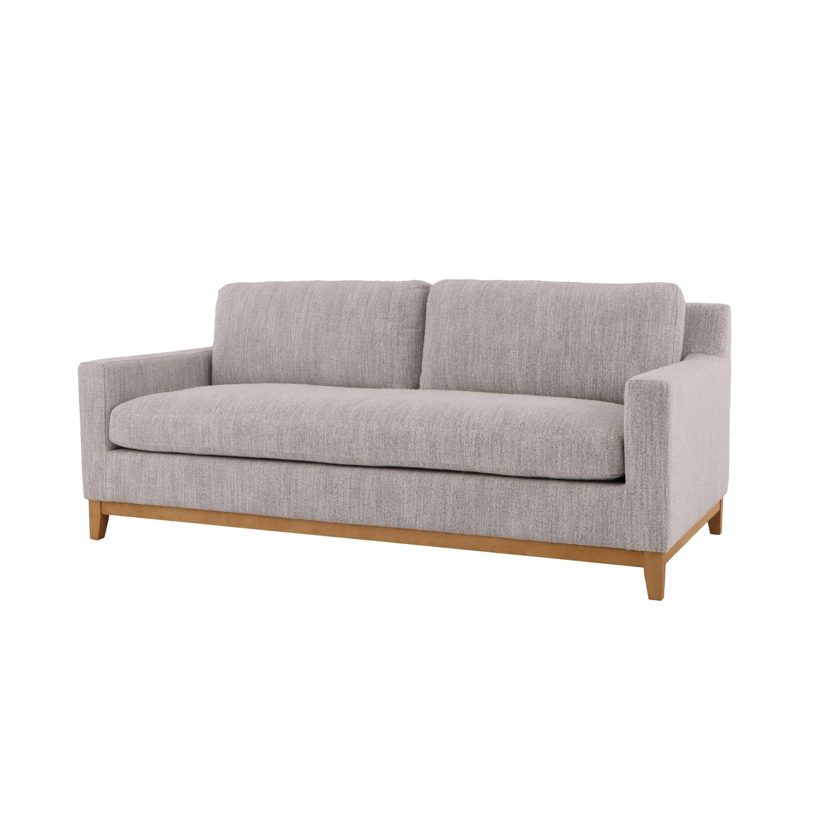 SCHLAFSOFA Tommy, Natur Massiveiche + hellgrauer Stoff - Grau, Holz (98.5/88.5/200cm) - WOODEK