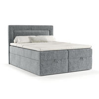 BOXBETT Palmera Blau Grau 160/200 cm - Blaugrau/Schwarz, Holz/Holzwerkstoff (160/200cm) - Maison de Reve