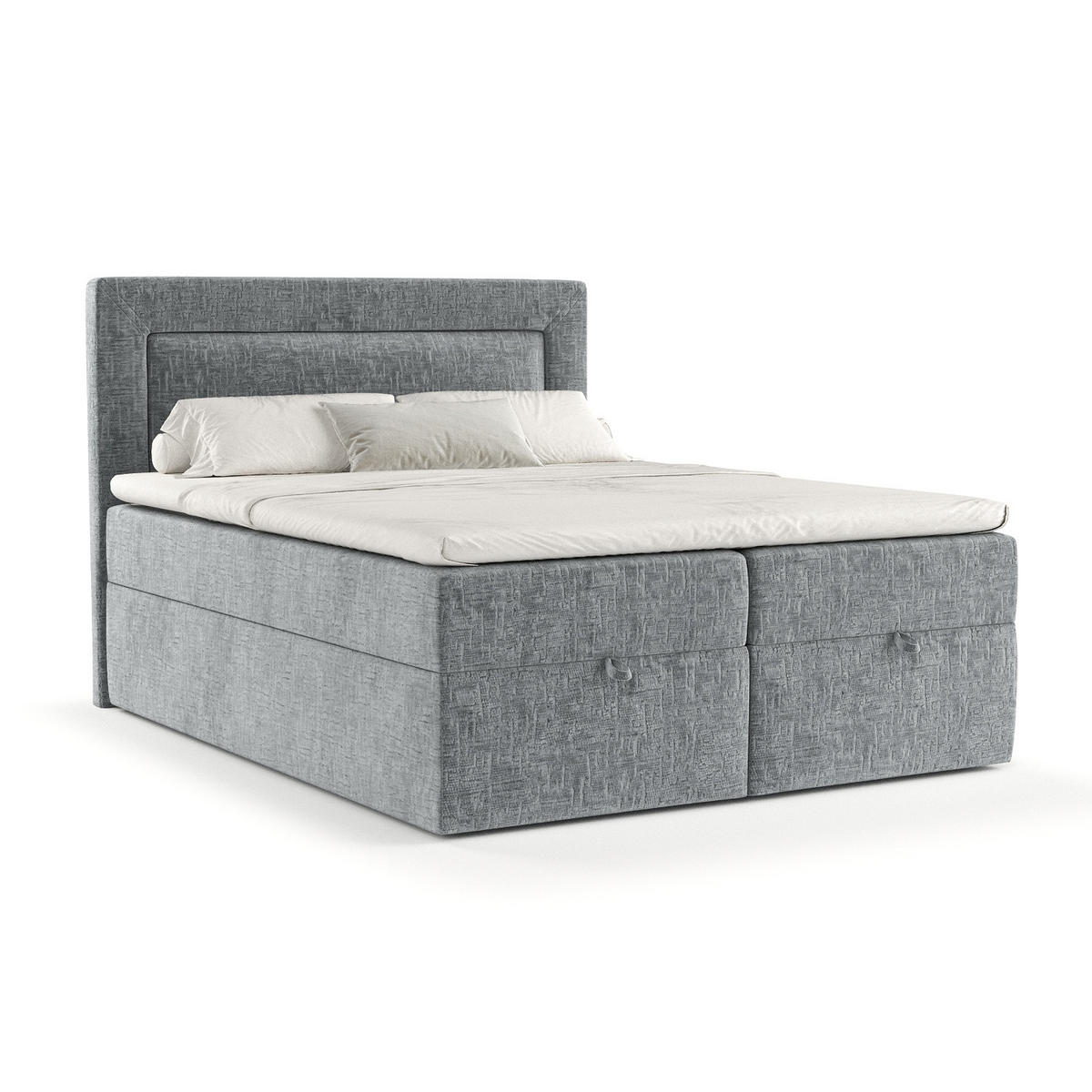 BOXBETT Palmera Blau Grau 160/200 cm - Blaugrau/Schwarz, Holz/Holzwerkstoff (160/200cm) - Maison de Reve