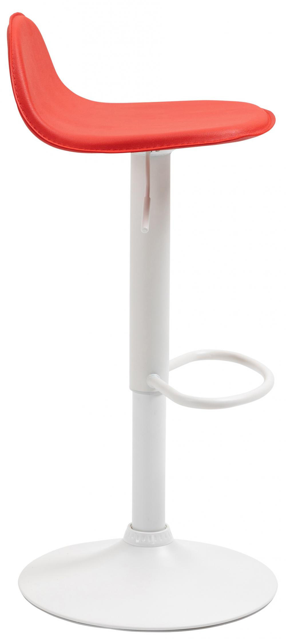 BARHOCKER Lederlook rot - Rot/Weiß, Textil/Metall (39/73/41cm) - CLP