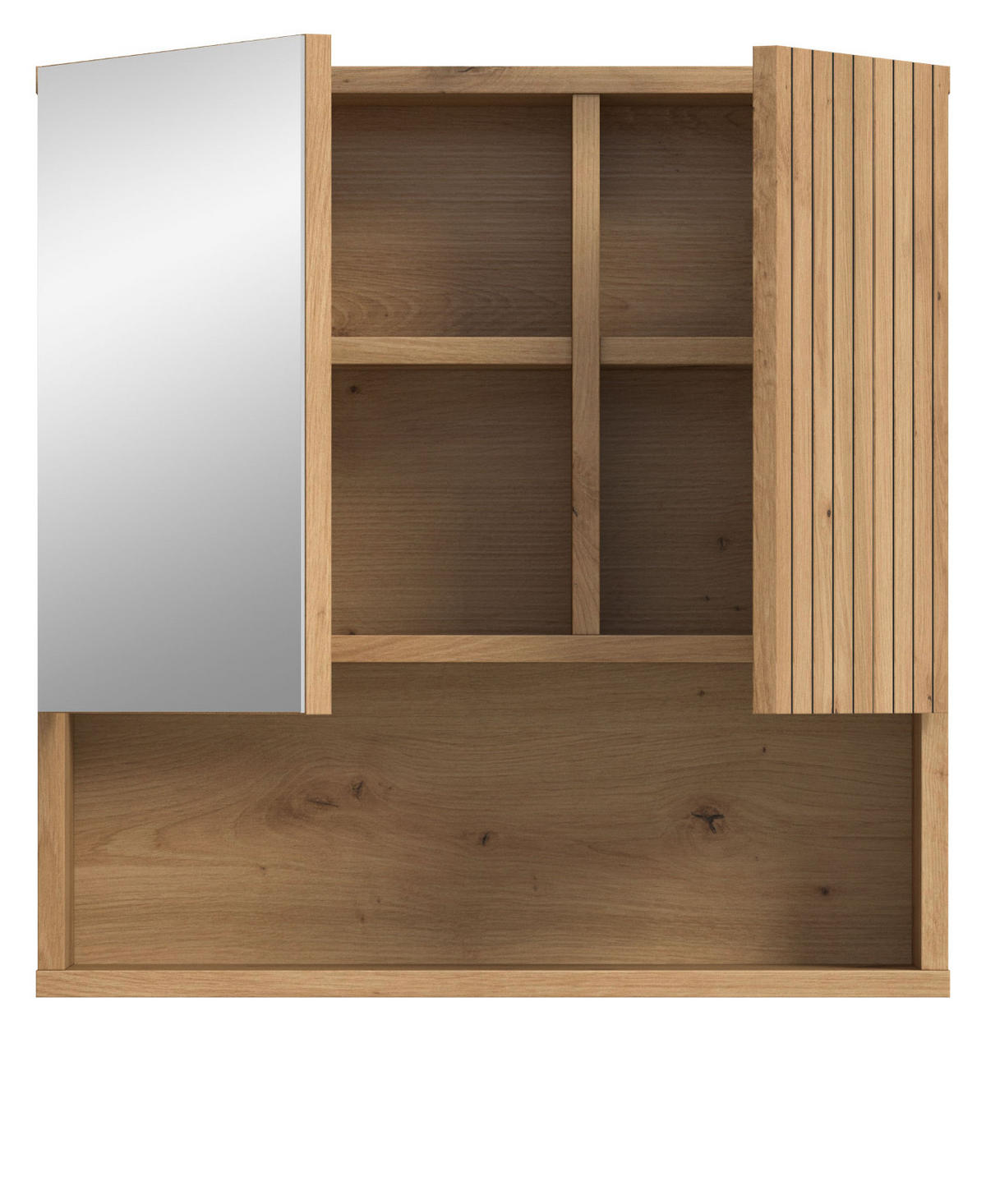 SPIEGELSCHRANK Eiche Artisan, 54 x 55 cm, Badezimmer Schrank mit Spiegel - Eiche Artisan, Glas/Holzwerkstoff (60/55/17cm) - Inn.Furn