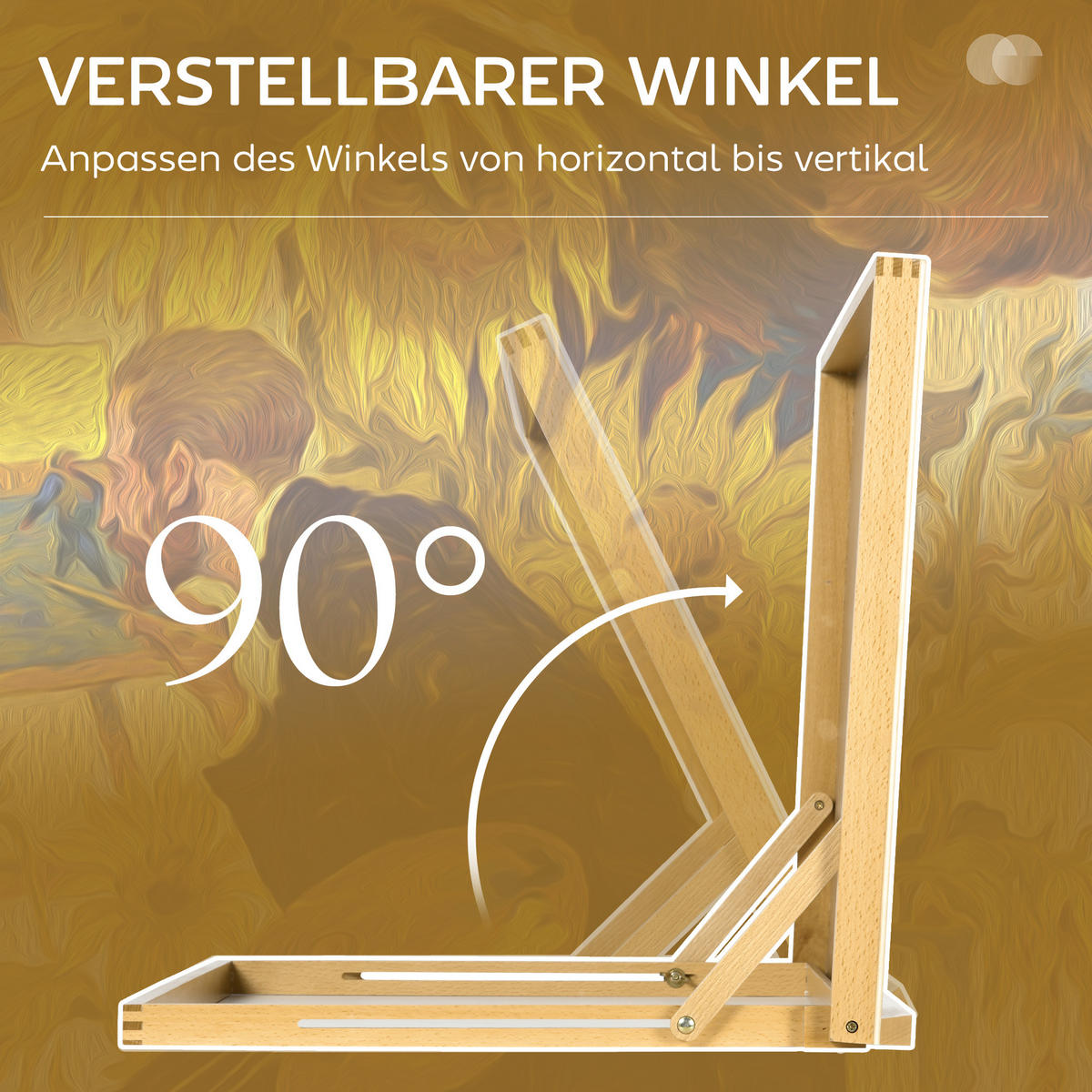 STAFFELEI aus Buchenholz mit 0°-90° Rahmenwinkel - Naturfarben, Holz (51.4/51/75.8cm) - Vinsetto