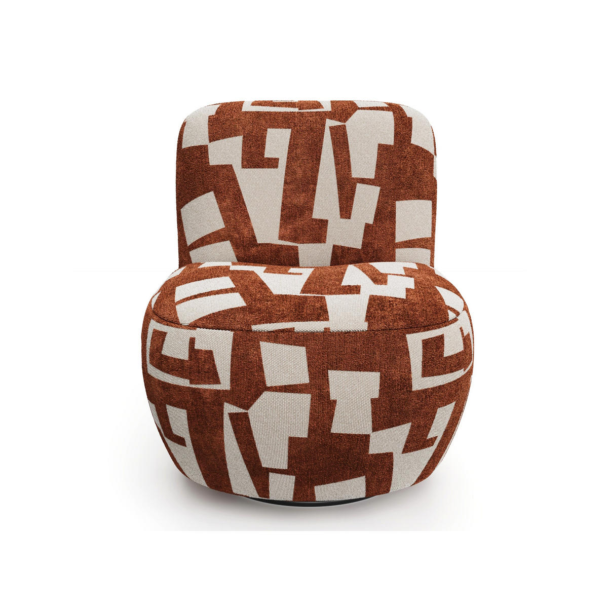 SESSEL Gemusterter texturierter Stoff Terracotta 64cm - Dunkelorange/Terracotta, Textil (65/72/71cm) - Sia Home
