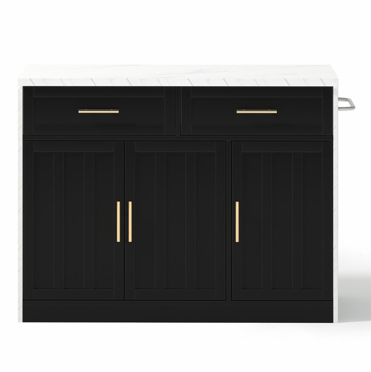KÜCHENINSEL mit Barbereich 120 x 60 x 91 cm Schwarz - Schwarz, Holz (60/91/120cm) - Beauniv