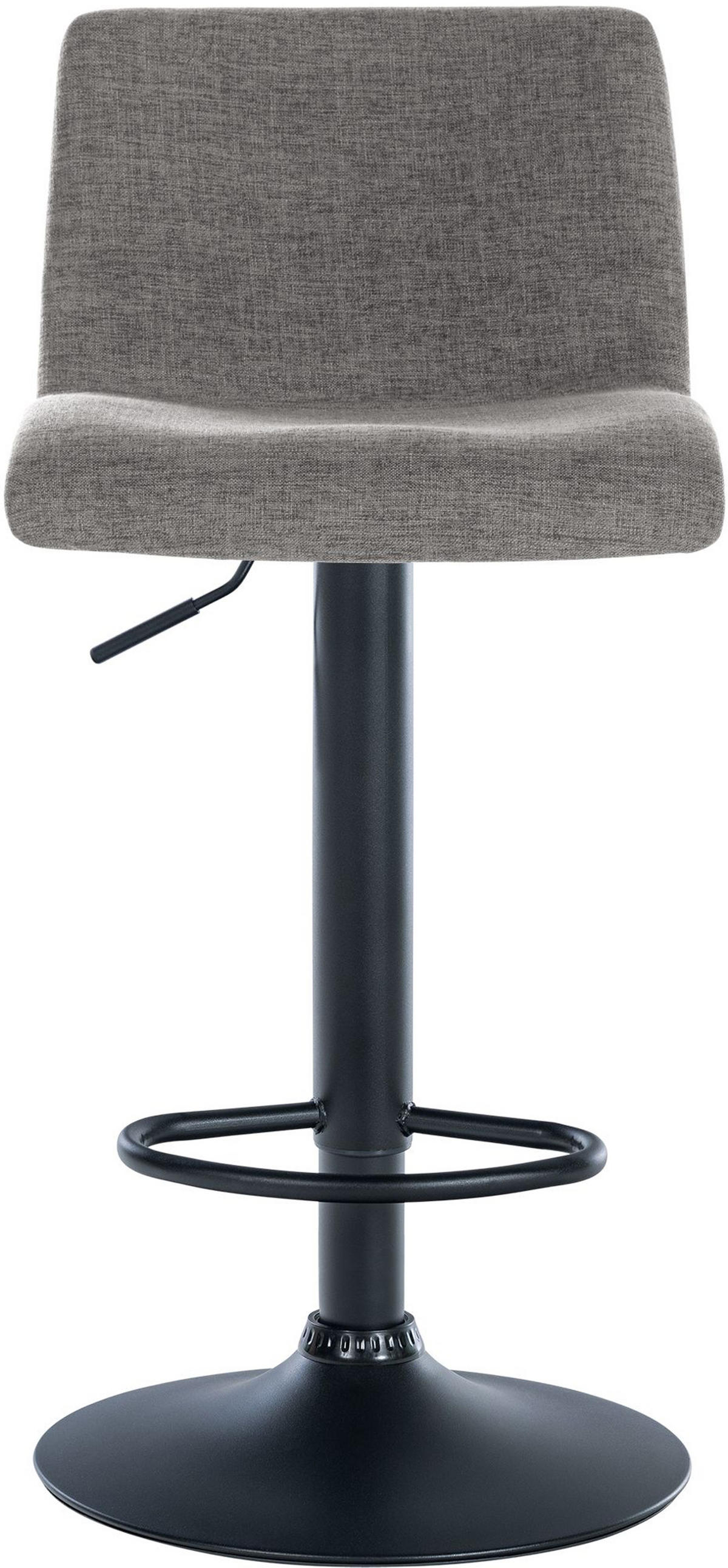 BARHOCKER 2er Set Brandon Stoff hellgrau - Schwarz/Grau, Textil/Metall (39/104/36cm) - TPFLiving