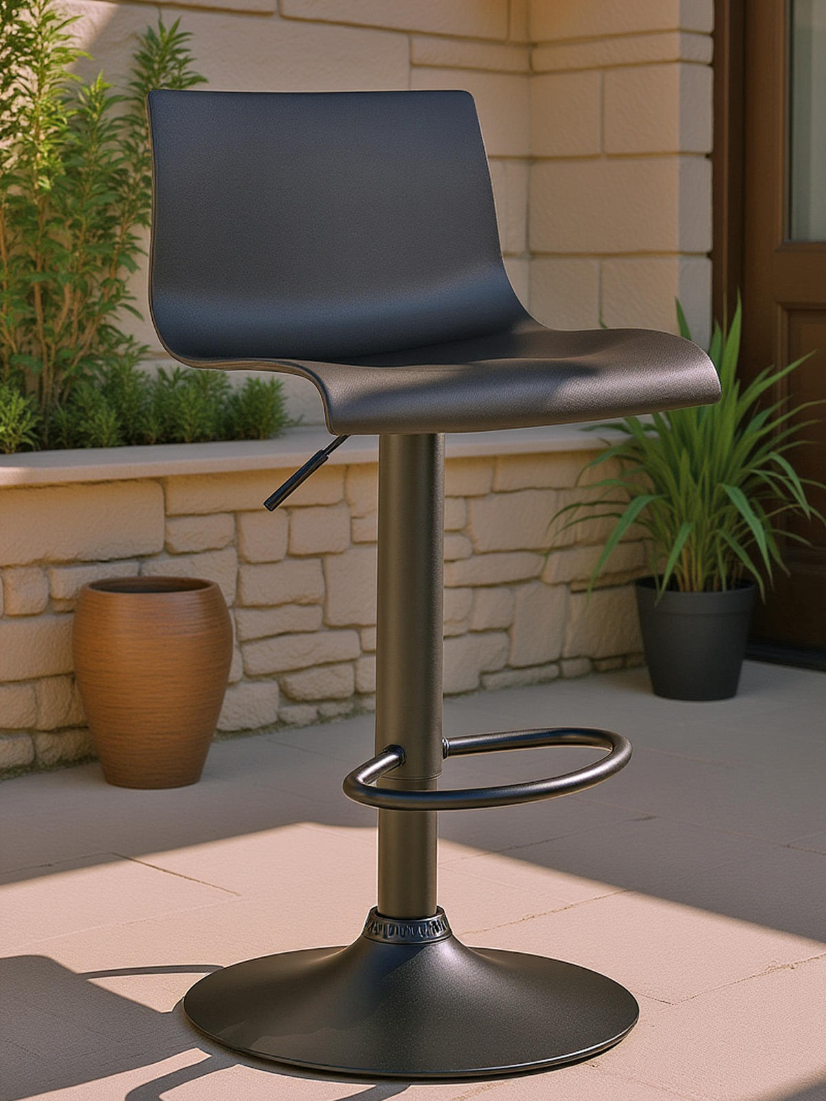 BARHOCKER 2er Set Brandon Kunststoff schwarz - Schwarz, Kunststoff/Metall (39/104/36cm) - TPFLiving