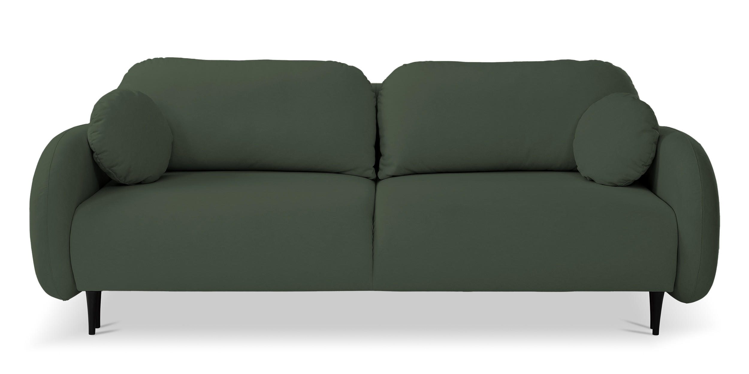 SCHLAFSOFA Bafra Olive Velours - Schwarz/Olivgrün, Holz/Textil (232/92/102cm) - Selsey