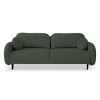 SCHLAFSOFA Bafra Olive Velours - Schwarz/Olivgrün, Holz/Textil (232/92/102cm) - Selsey