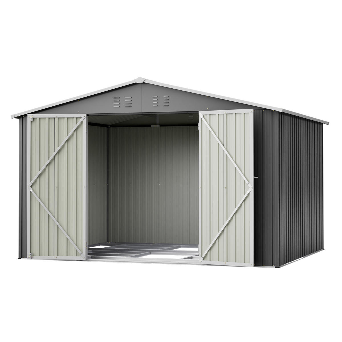 GERÄTESCHUPPEN METALL XXXL 300x252x191 cm Grau - Grau, Metall (252/191/300cm) - ComfortXL