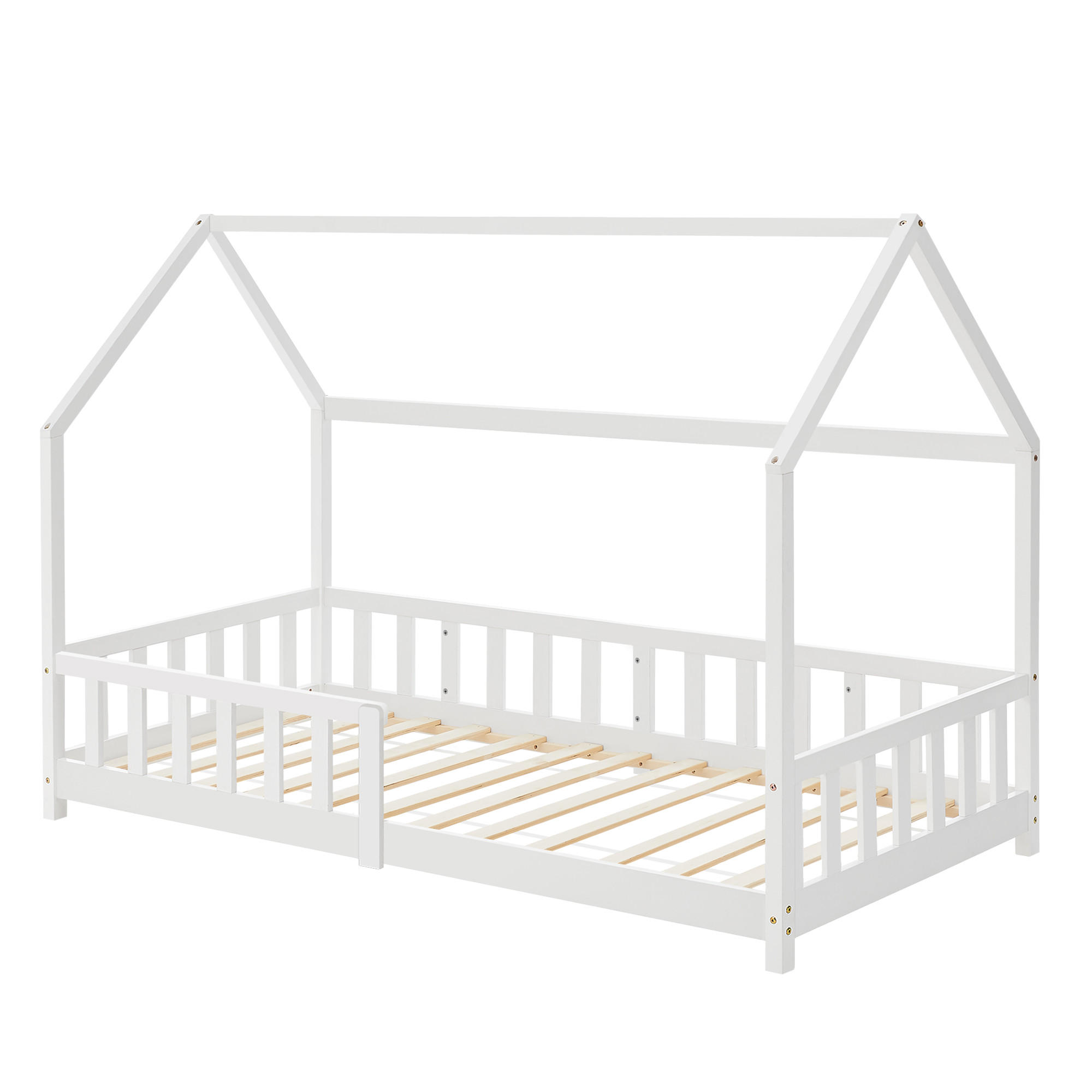 [en.casa] Hausbett Weiß 90x200 cm