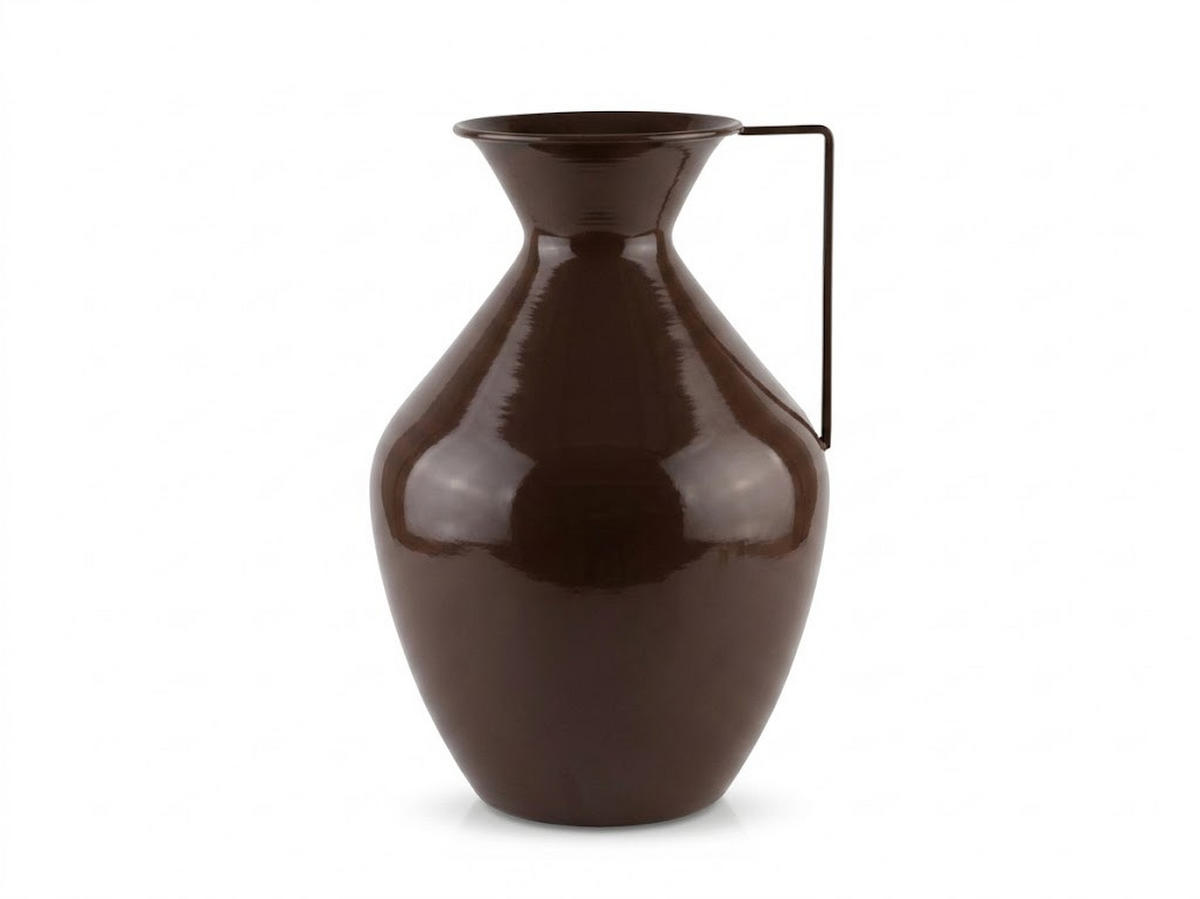 VÁZA Roger, kov, čokoládová - hnědá, kov (37cm) - Mondex