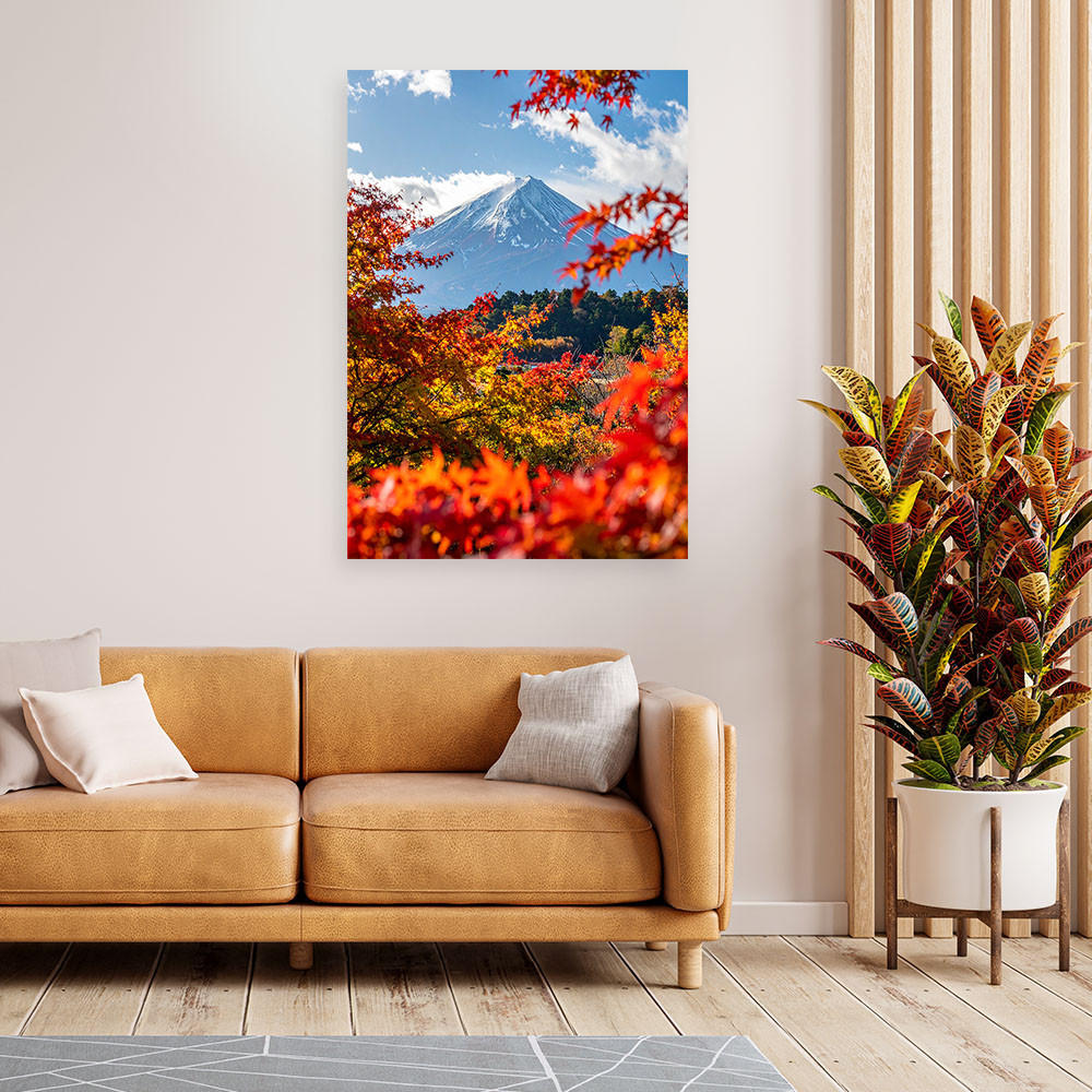 LEINWANDBILD Berg Fuji Landschaft Natur 80x120cm - Multicolor, Textil (80/120cm) - Feeby